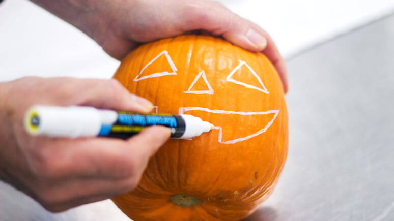 Dibujo decoración calabaza de Halloween Esbozo decoración calabaza para Halloween