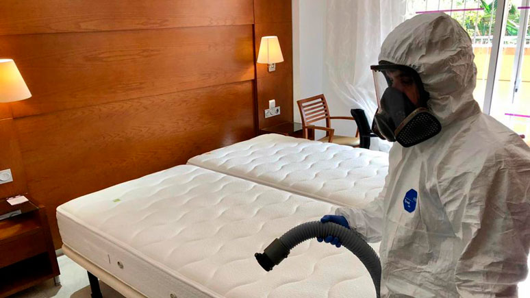 Proceso integral de higienización y desinfección sanitaria Servigroup higieniza sus hoteles