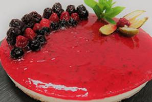 Tarta de queso fría con arándanos