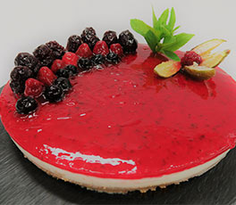 Tarta de queso fría con arándanos