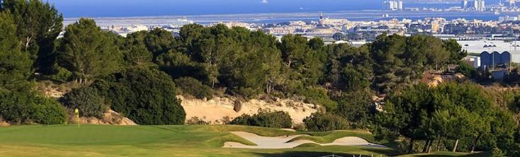 campo de golf con vistas al mar en Orihuela